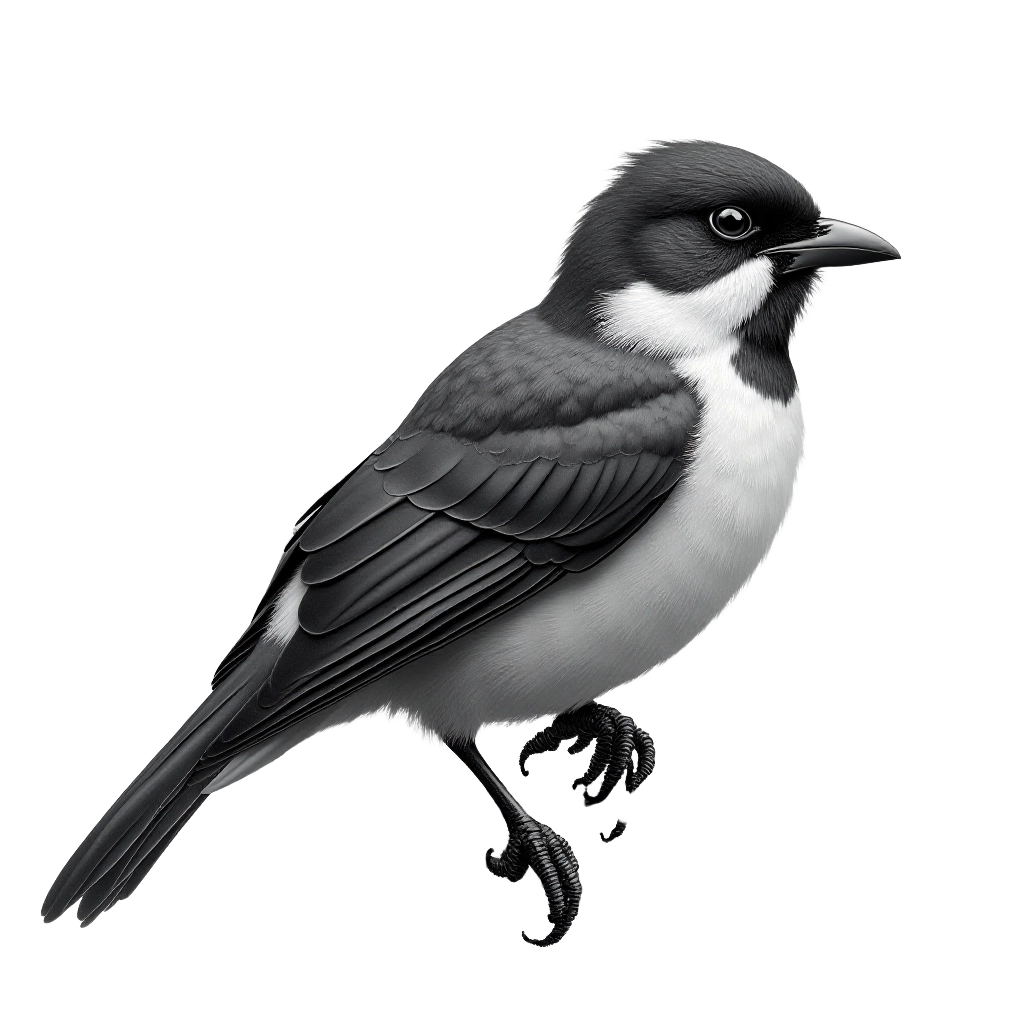 Black and White Bird Illustration